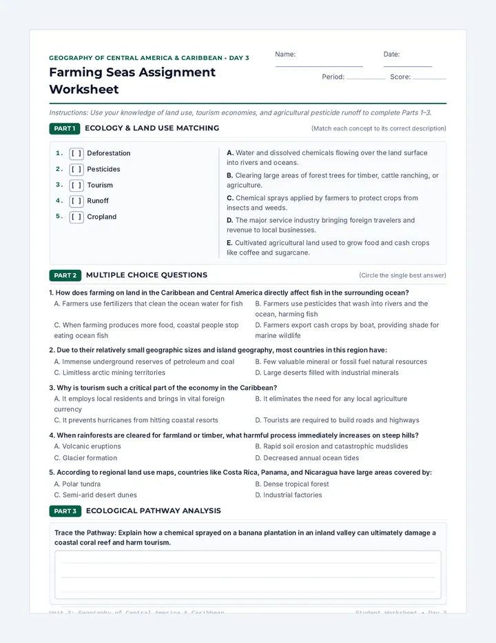 Farming Seas Assignment Worksheet