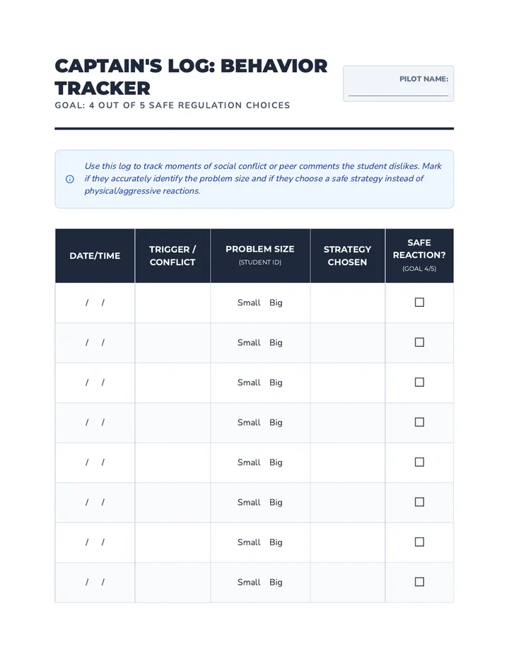 Captain's Log Behavior Tracker