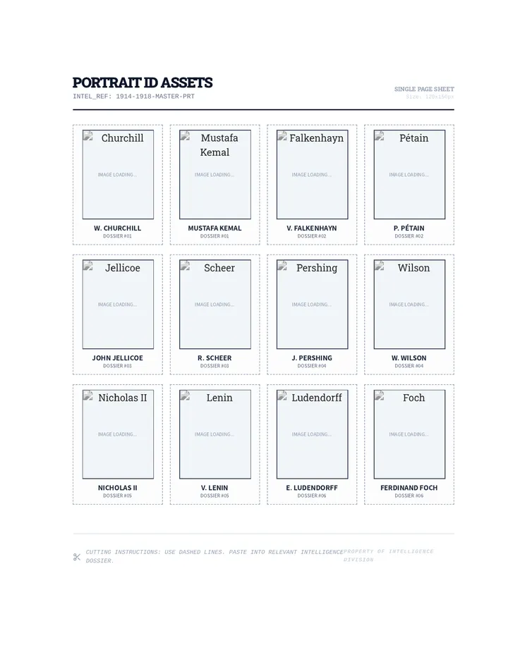 WWI Portrait Cutout Sheet Final Stable Edition