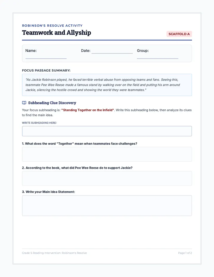 Finding Allies Student Activity