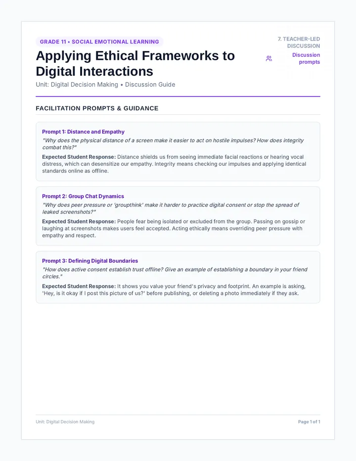 Ethical Discussion Sheet