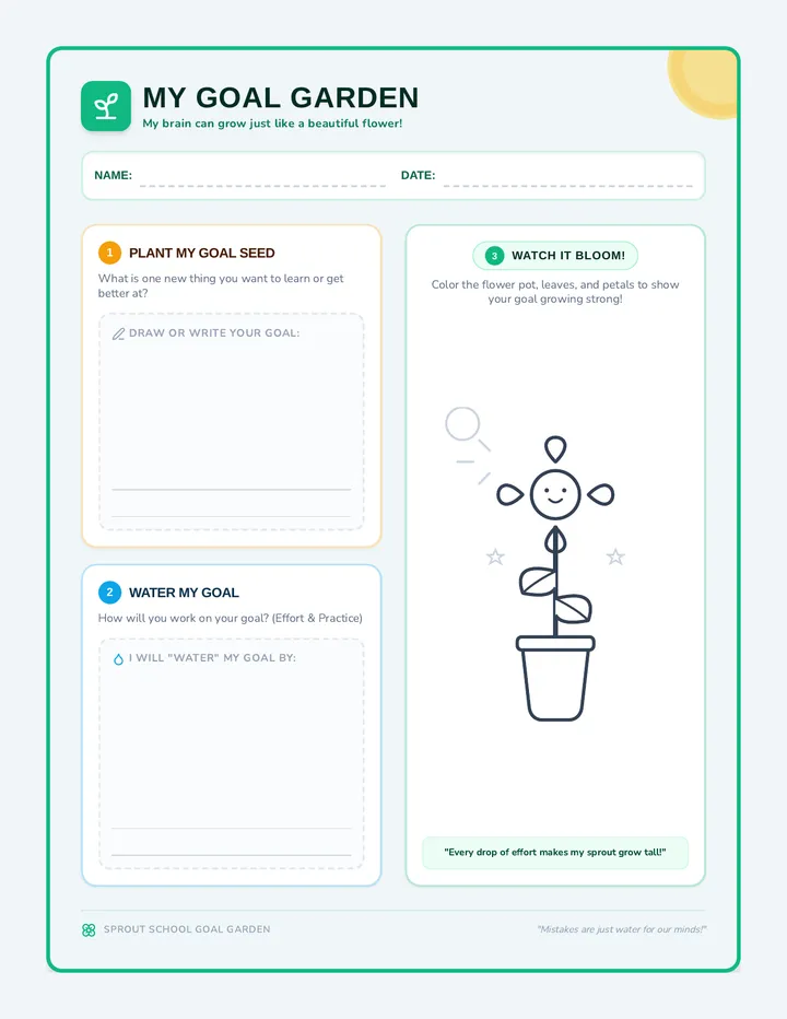 My Goal Garden Worksheet