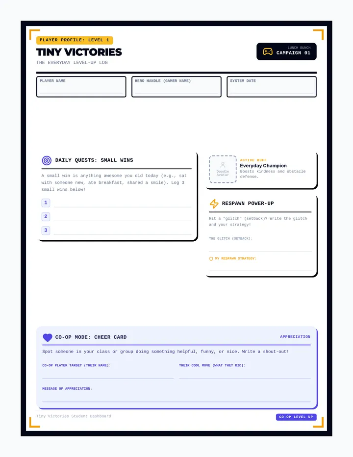 Tiny Victories Worksheet