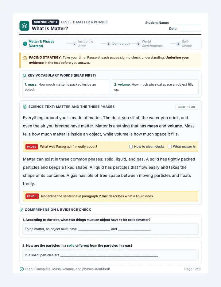 Content Connections Practice Packet