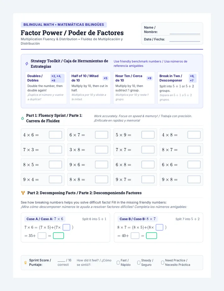 Factor Power Student Packet