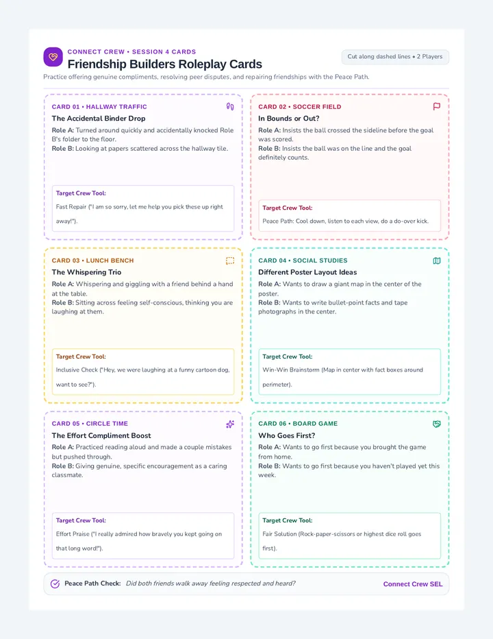 Friendship Builders Roleplay Cards