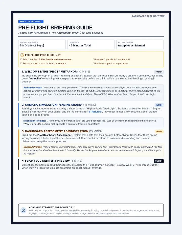 Pre Flight Facilitator Guide