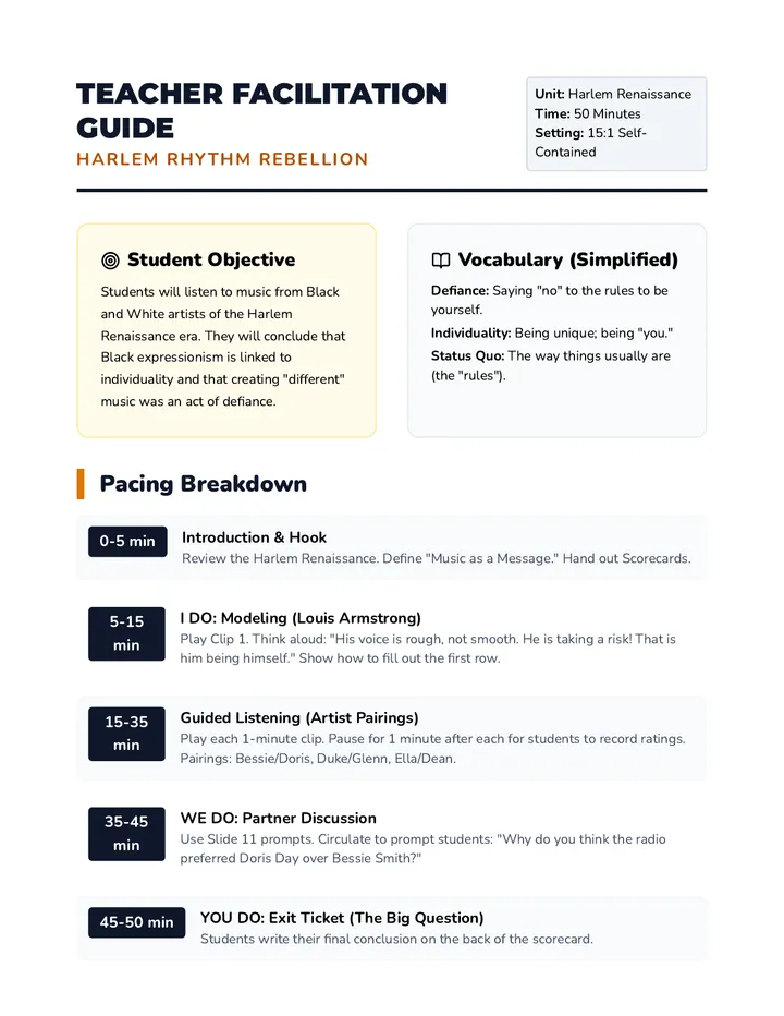 Harlem Rhythm Teacher Guide