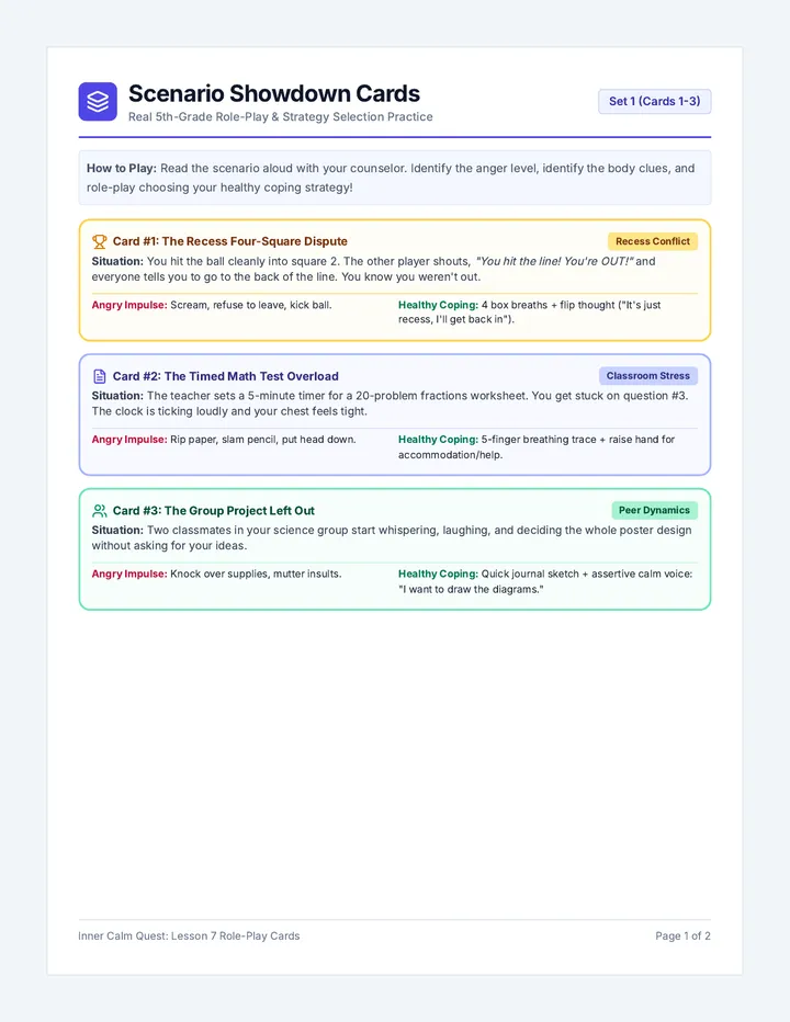 Scenario Showdown Cards