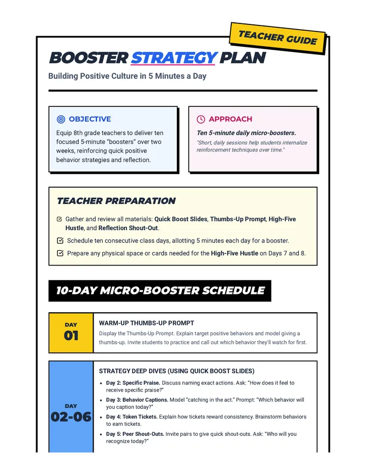 Booster Strategy Plan