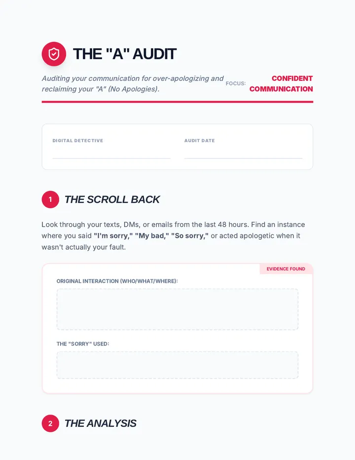 Apology Audit Log Worksheet