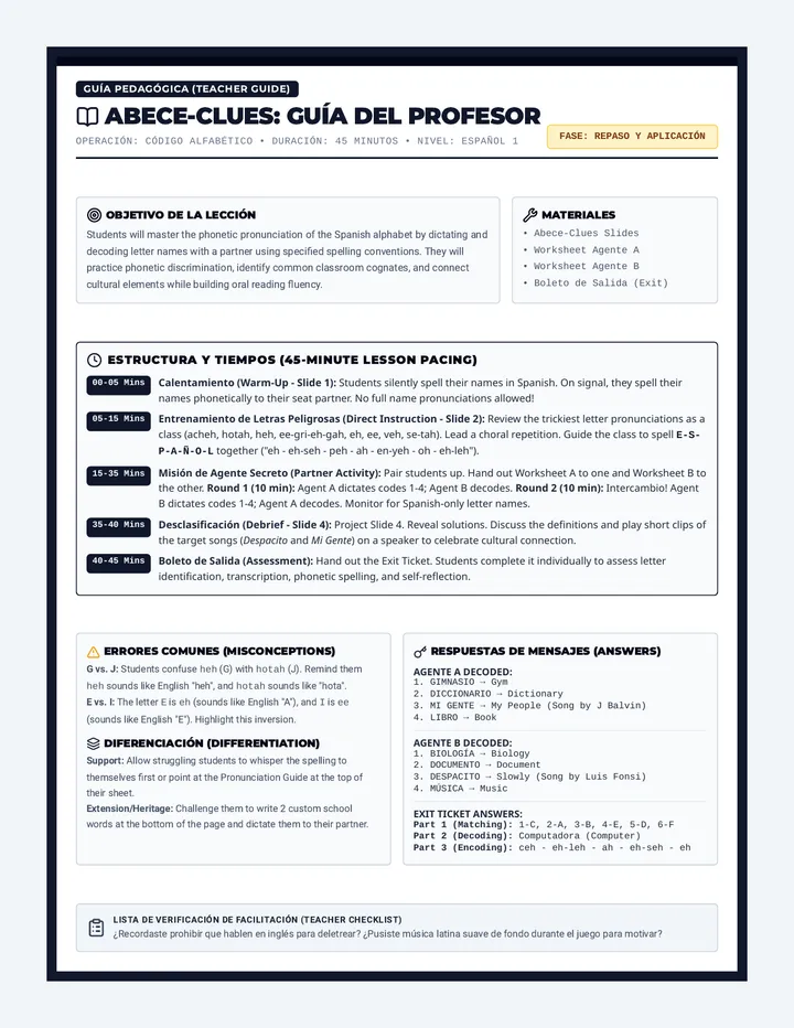 Abece Clues Teacher Guide