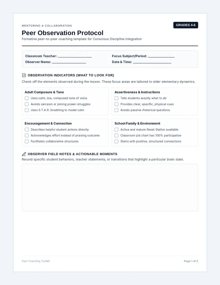Conscious Discipline Coaching Toolkit