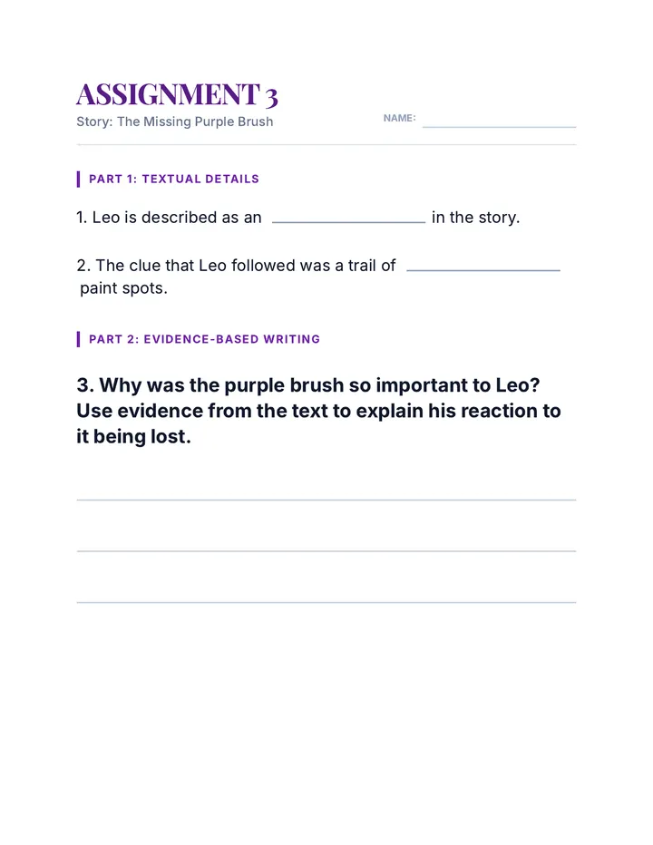 Art Mystery 3 Worksheet Document
