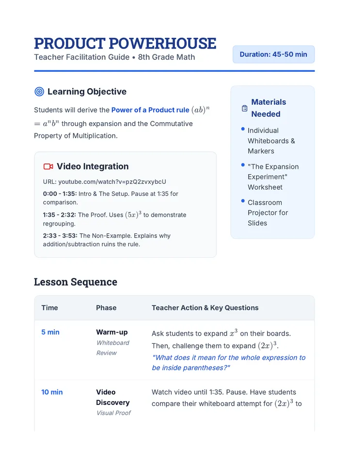 Teacher Facilitation Guide