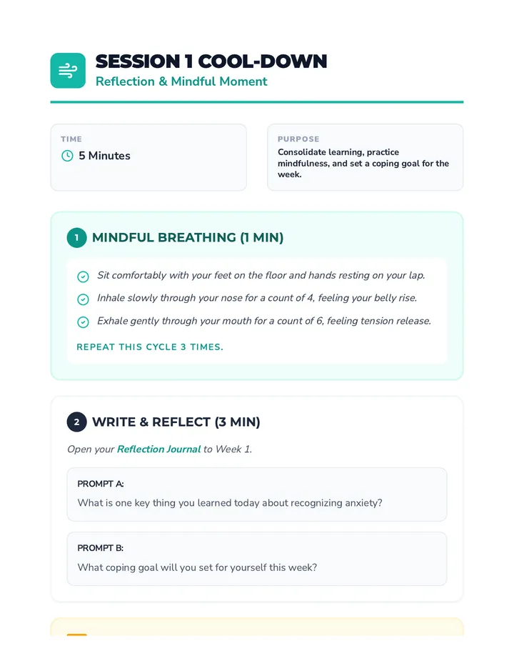 Session 1 Cool-Down Guide
