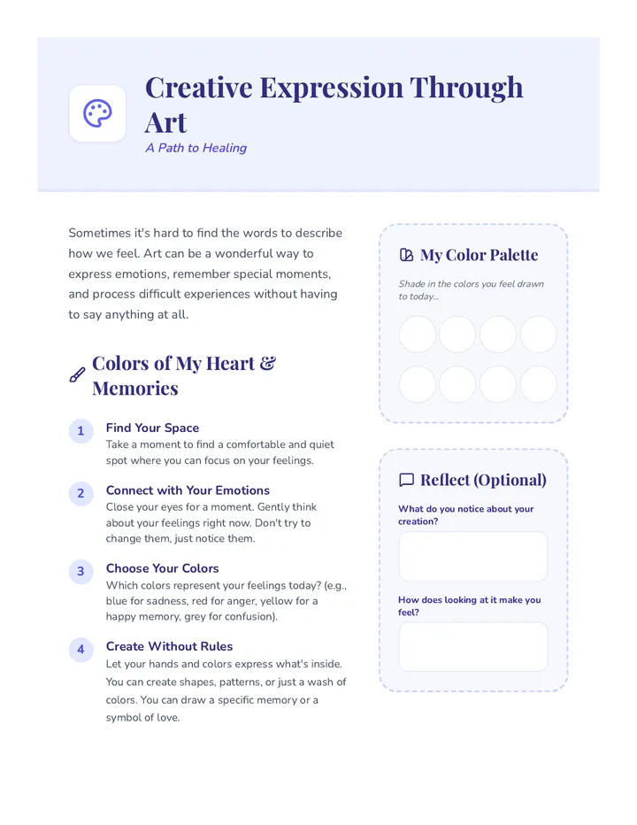 Creative Expression Activity Sheet