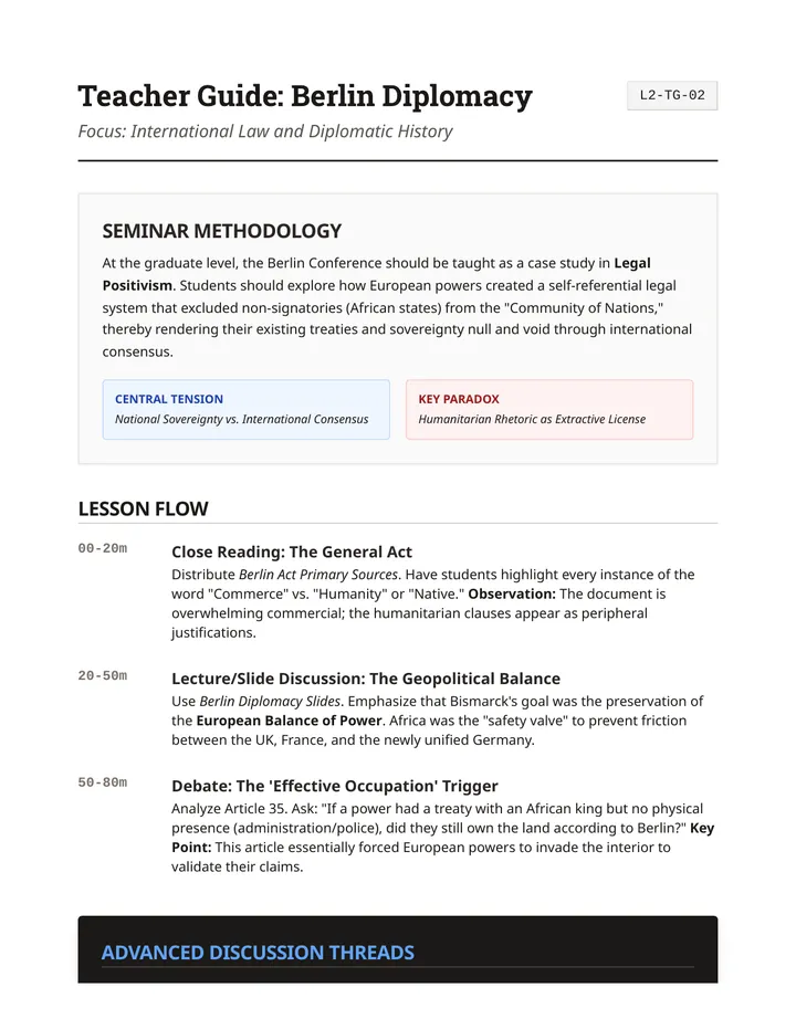 Berlin Conference Teacher Guide