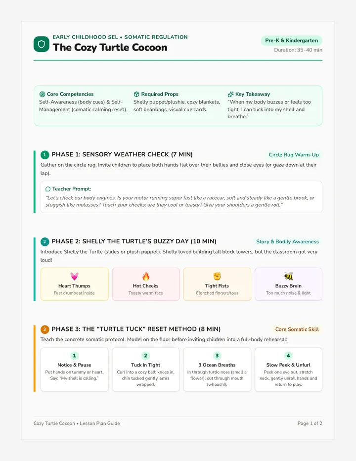Cozy Turtle Lesson Plan
