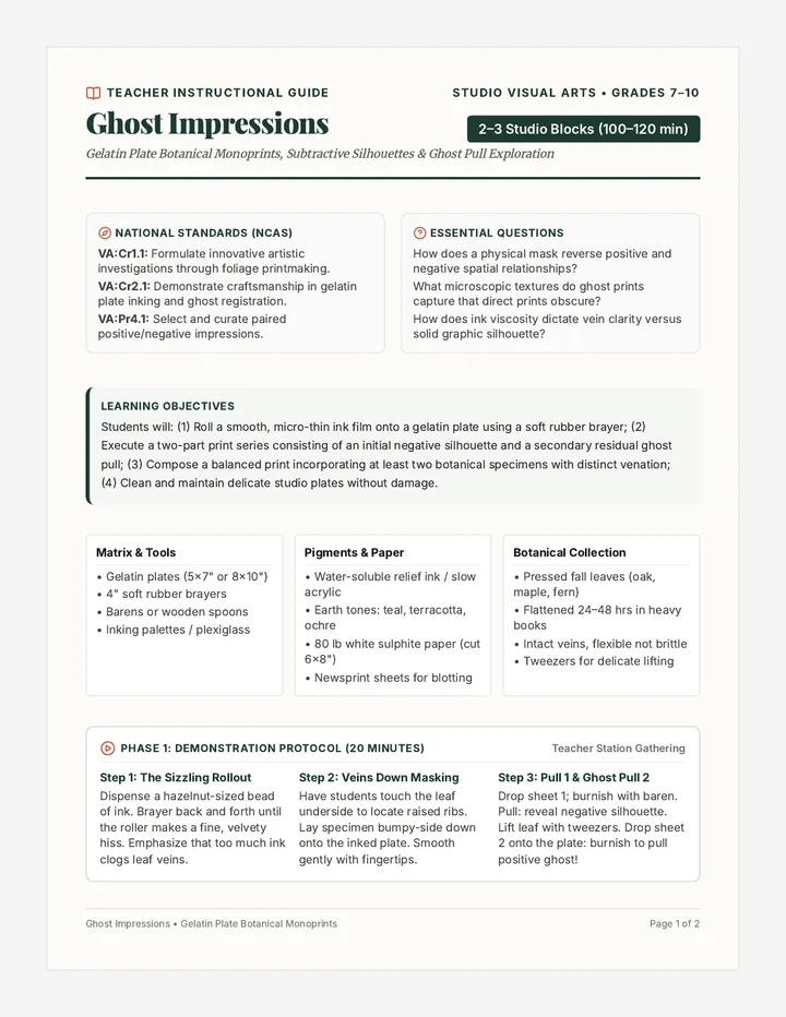 Ghost Impressions Lesson Plan