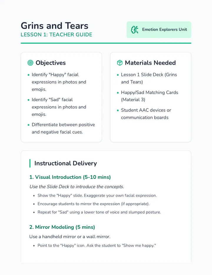 Grins and Tears Teacher Guide