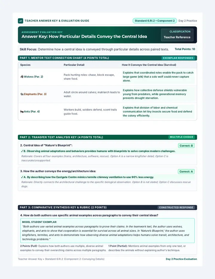 Conveying Details Answer Key