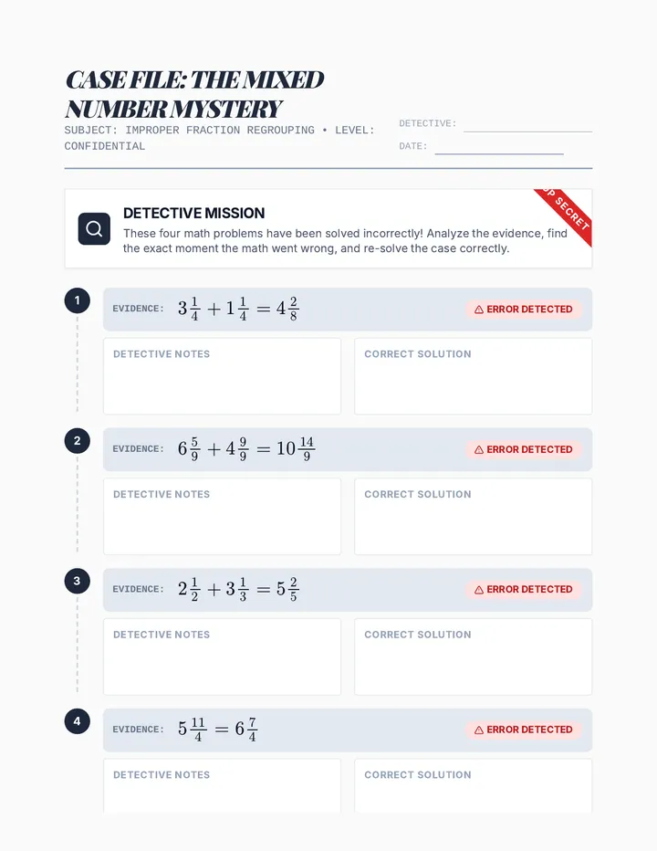 Error Detective Worksheet
