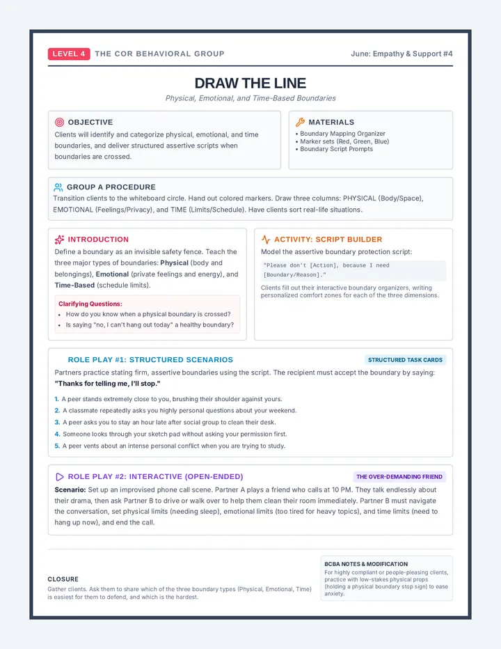 Draw the Line Lesson Guide
