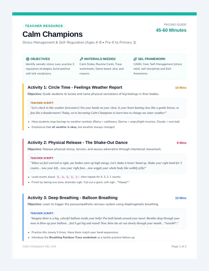Calm Champions Teacher Guide