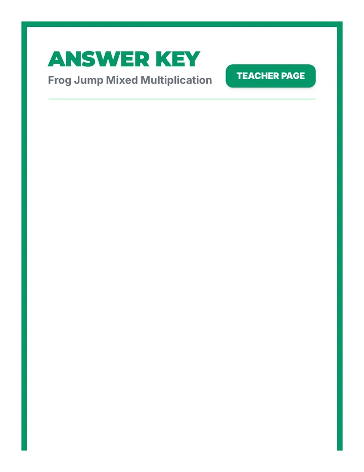 Frog Jump Answer Key
