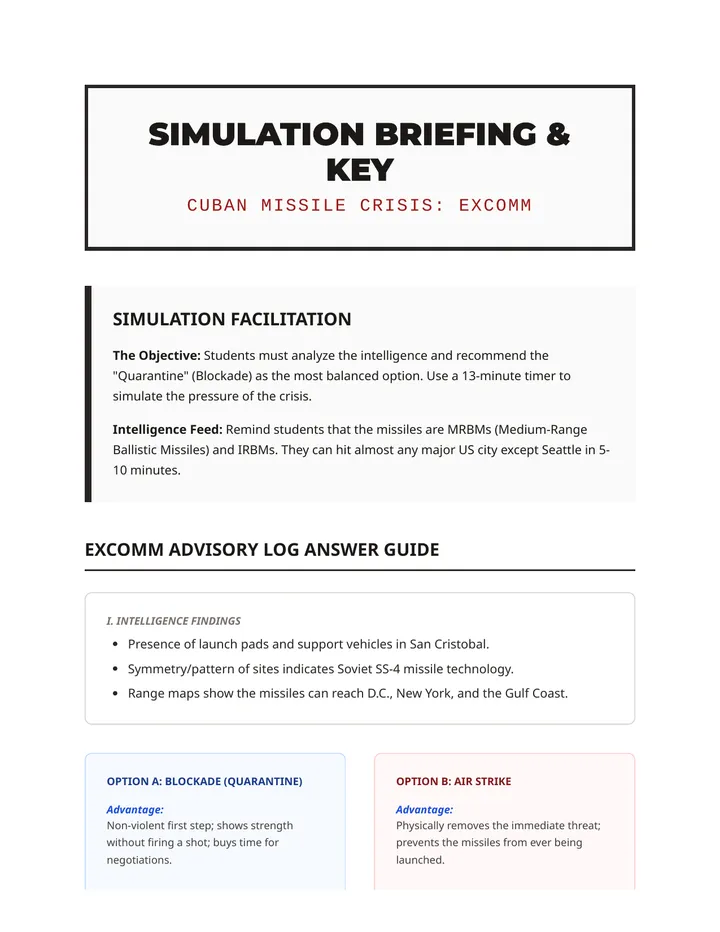 Missile Crisis Simulation Key