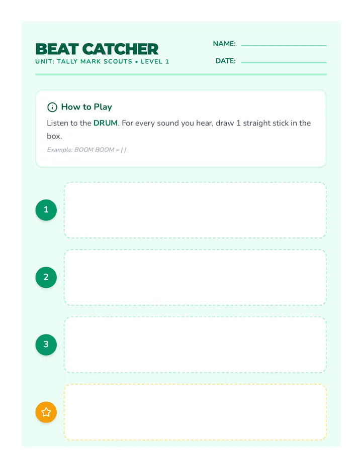 Beat Catcher Worksheet