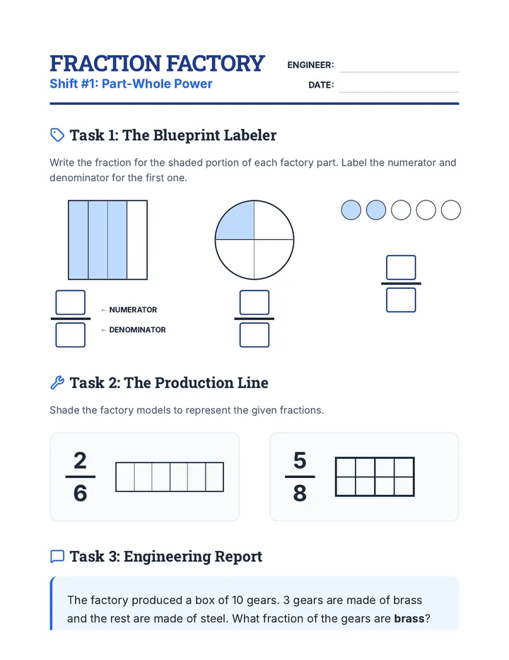 Part-Whole Practice Worksheet