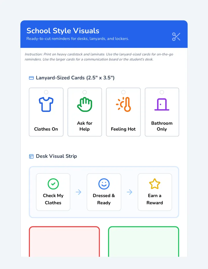 School Style Visual Cards