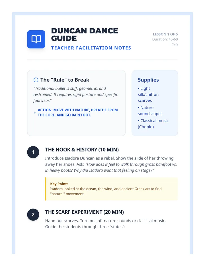 Duncan Dance Guide Teacher Resource