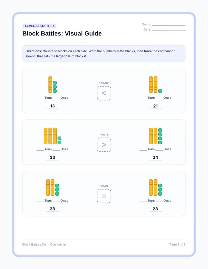 Block Battles Worksheets
