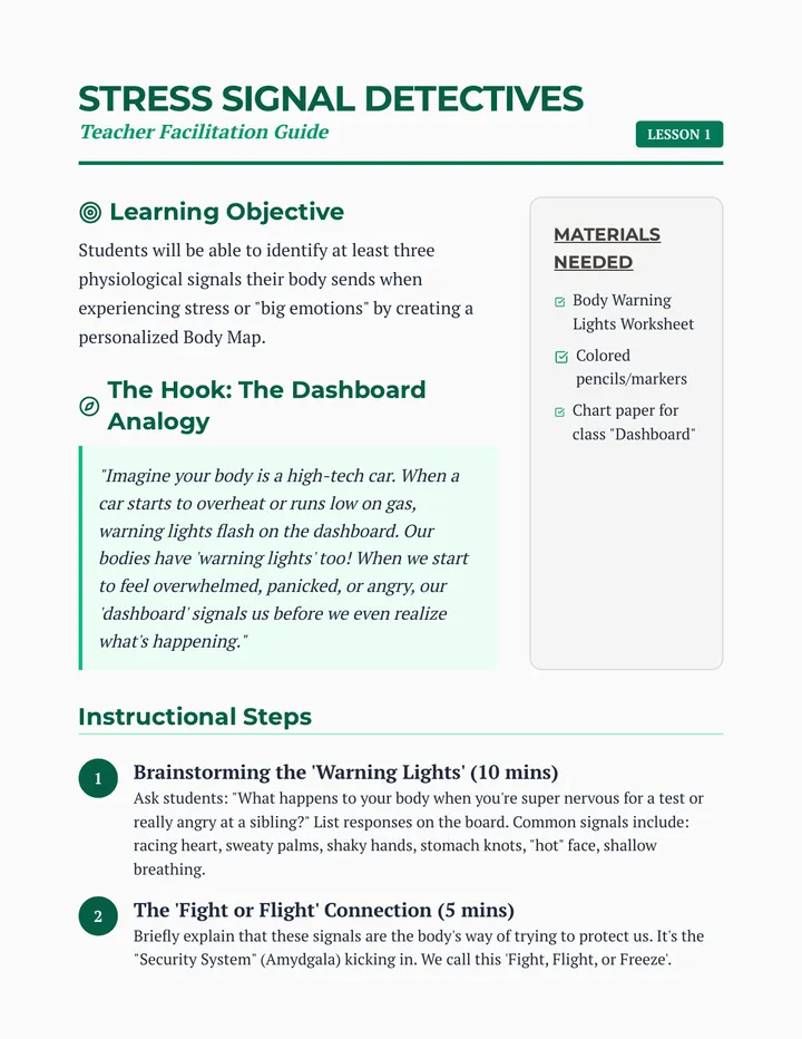 Stress Signal Teacher Guide