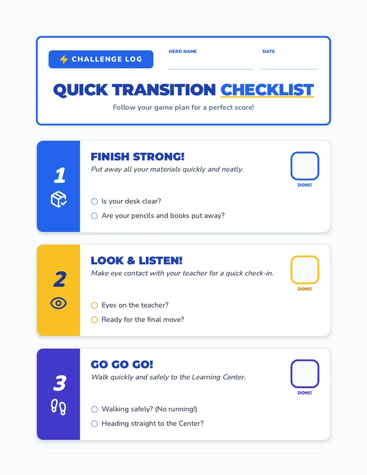 Transition Challenge Checklist