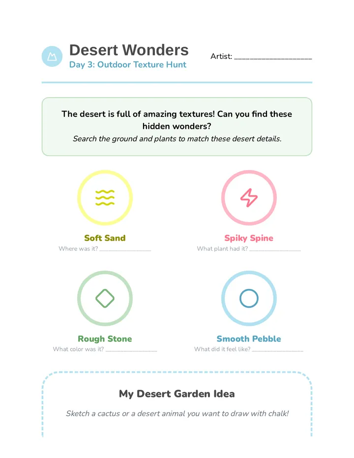 Desert Wonders Worksheet