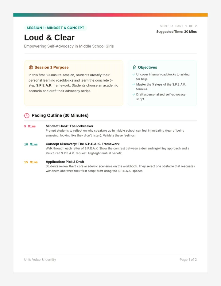 Loud and Clear Teacher Guide