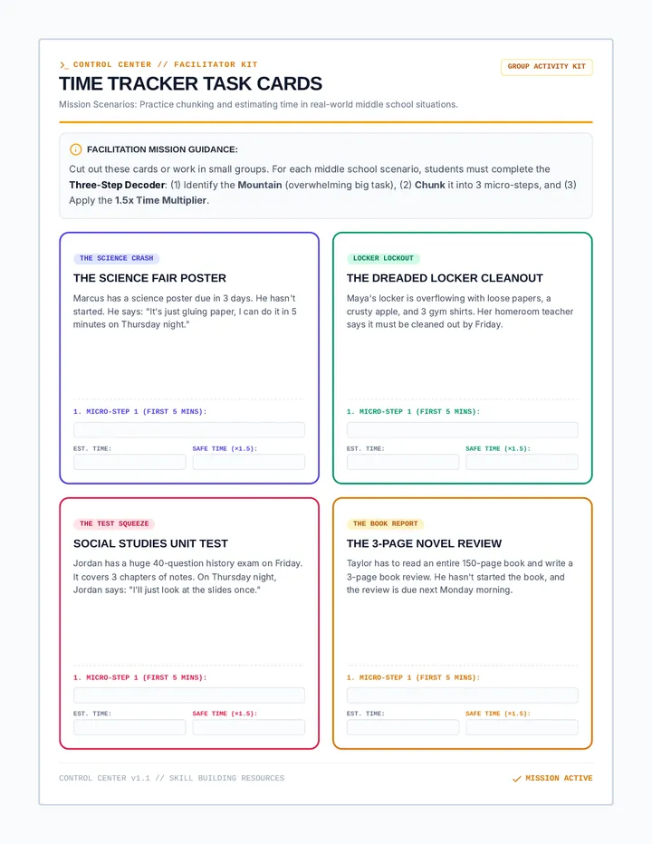 Time Tracker Task Cards