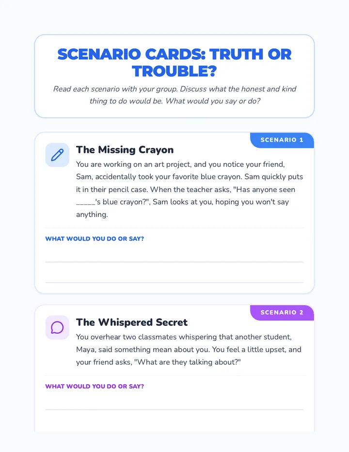 Scenario Cards Activity