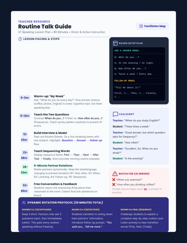 Routine Talk Teacher Guide