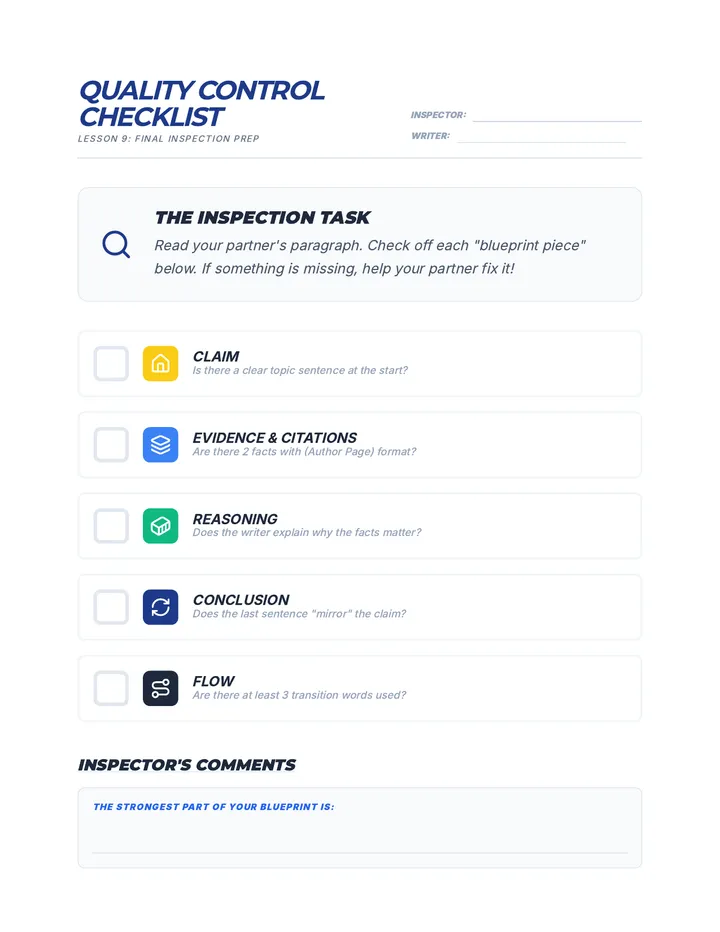 Lesson 9 Blueprint Checklist