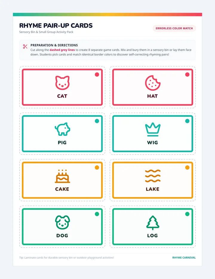 Rhyme Carnival Activity Cards