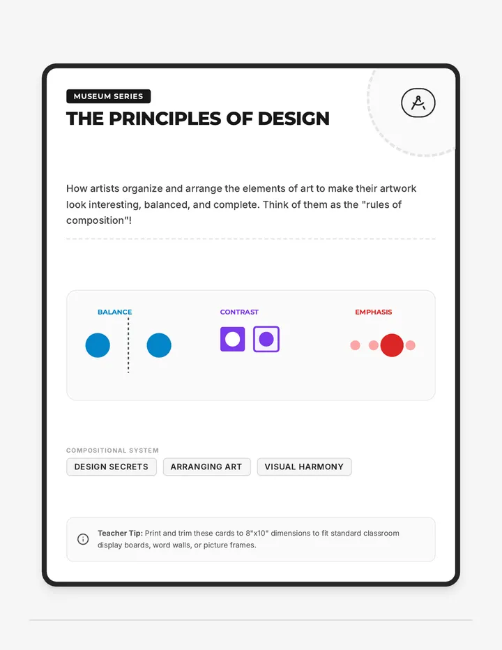 Principles of Design Word Wall Cards