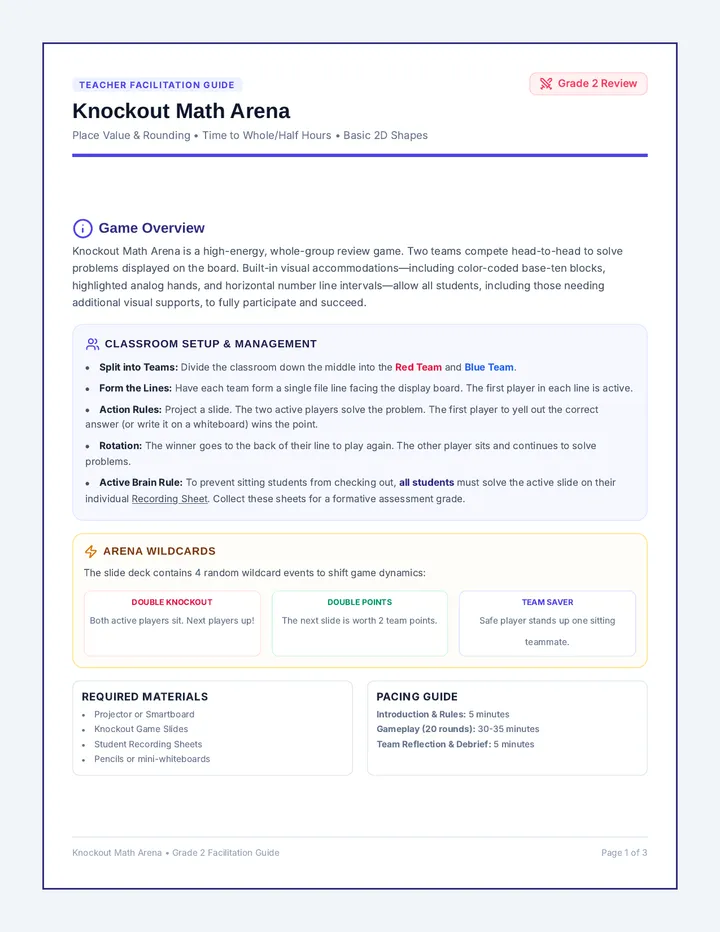 Knockout Arena Teacher Guide page 1