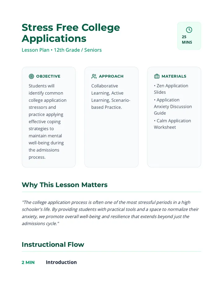Stress Free College Applications Plan