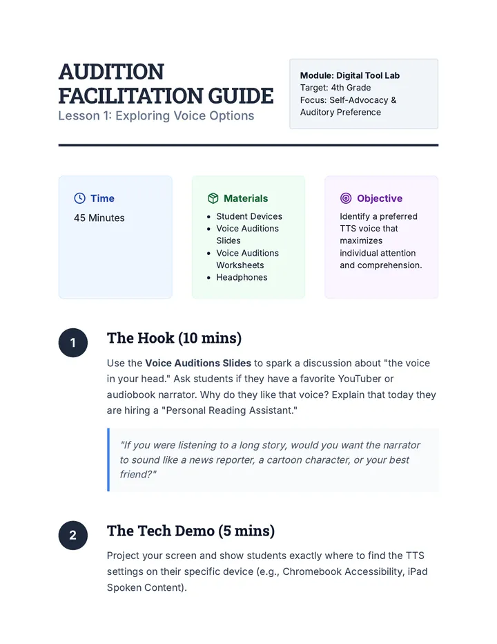 Audition Facilitation Guide