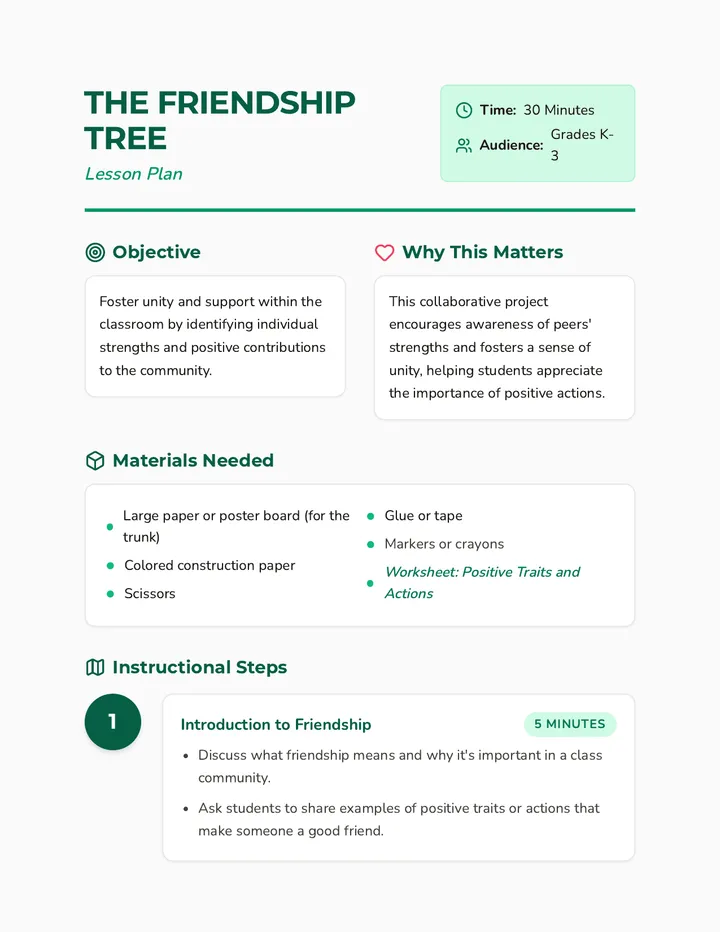 Object Lesson About Friends The Friendship Tree • Lesson • Lenny.com